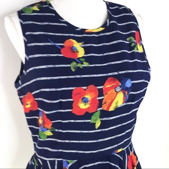Maison Jules Floral Striped dress - Picture 1 of 8